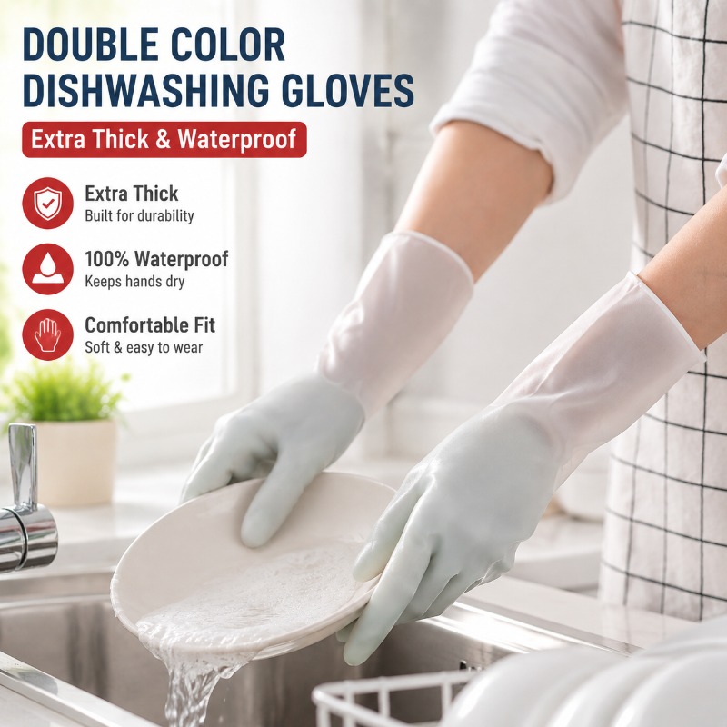 Dish Glove Rubber - Sarung Tangan Cuci Piring PVC Dua