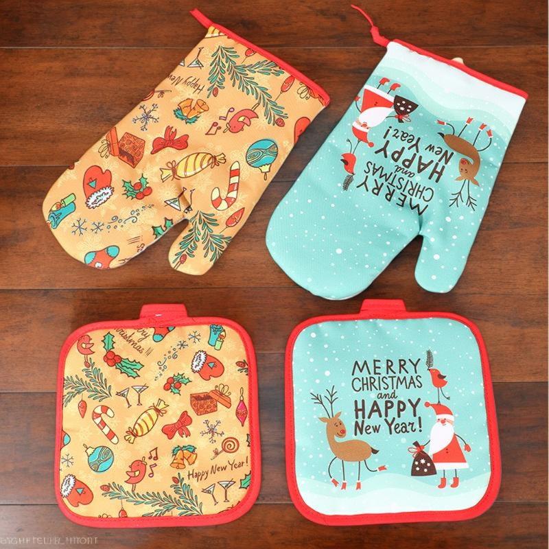 Sarung Tangan Oven Natal Set P - Oven Mitt Silicone ulasan dan harga